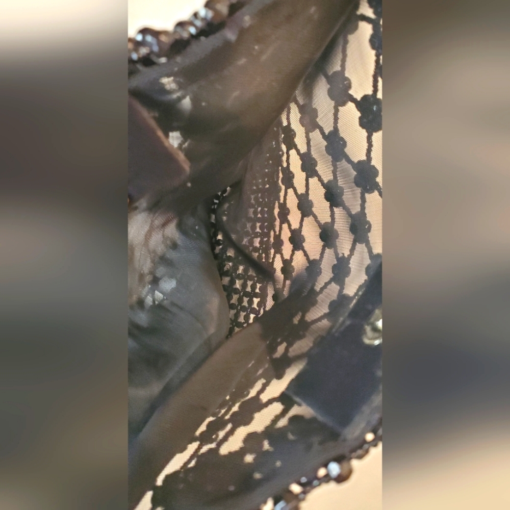 COMECO Chic Black Beaded Shoulder Bag - Picture 9 of 12